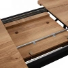 Стол LOFT LUX RADIAL-230, раздвижной 230(330)х110, ДУБ ВЕЛЛИНГТОН/ЧЕРНЫЙ